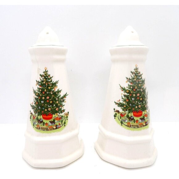 Christmas Holiday Dinner Pfaltzgraff Salt & Pepper Shaker Set preowned - Picture 1 of 4